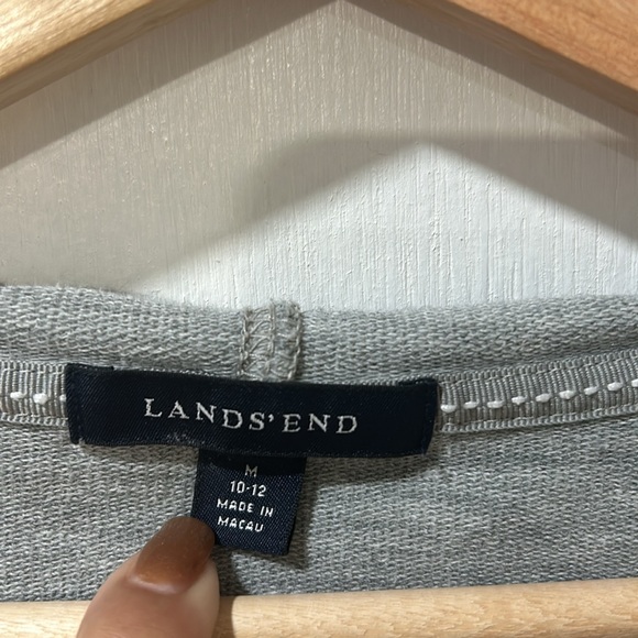 LAND END WOMENS PULLOVER HODDIE GRAY LONG SLEEVE SZ MD - Picture 7 of 7